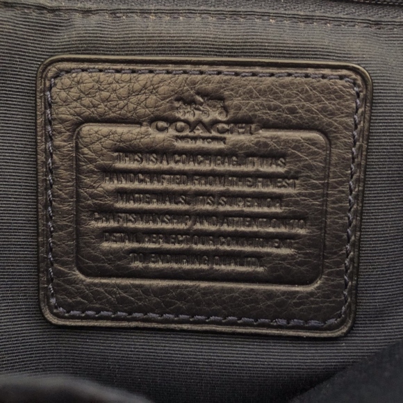 Coach Kelsey Satchel Navy Blue Pebble Leather - Picture 3 of 8